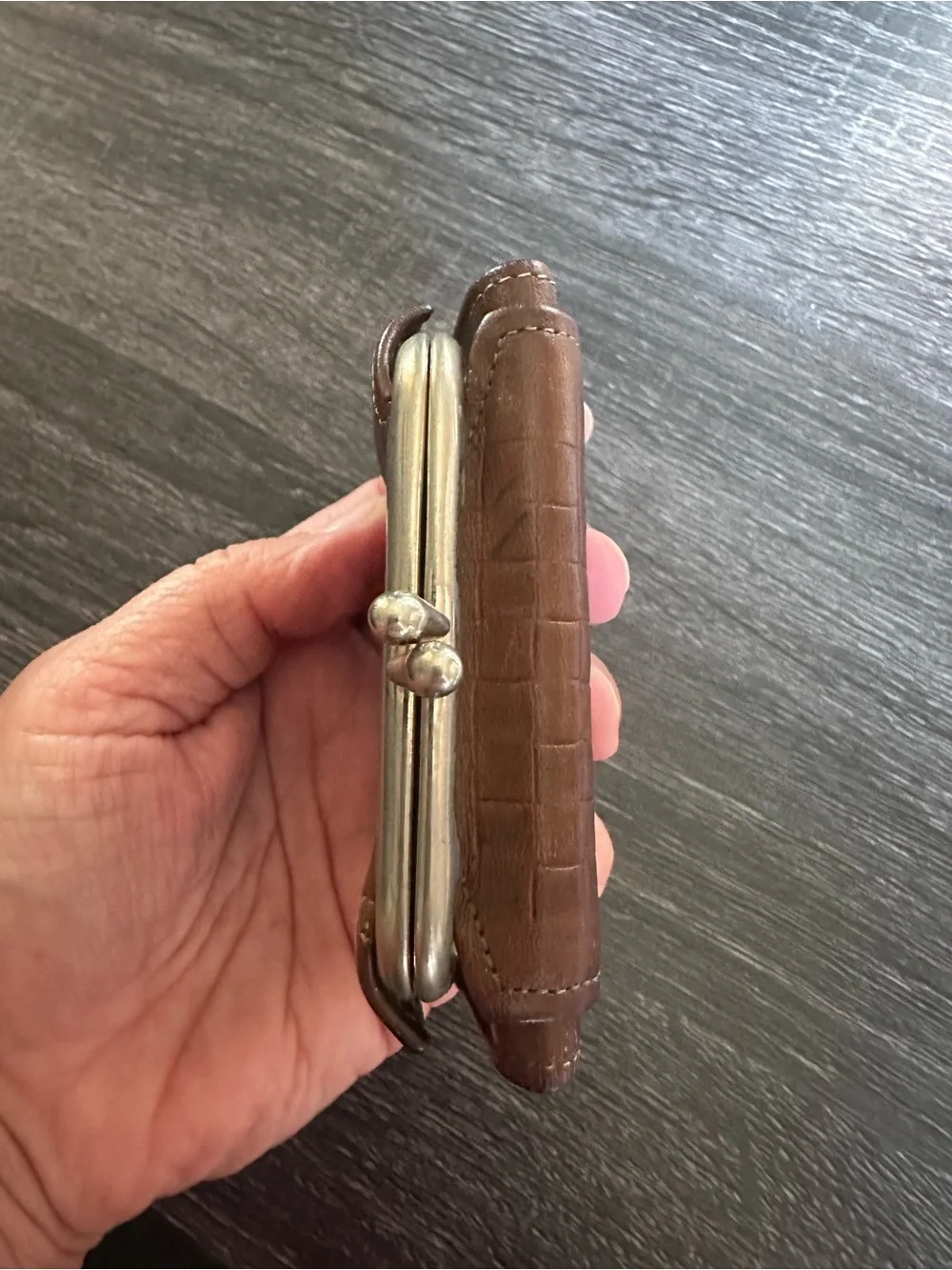 Pair Vintage Coin Purses - Leather and Cowhide